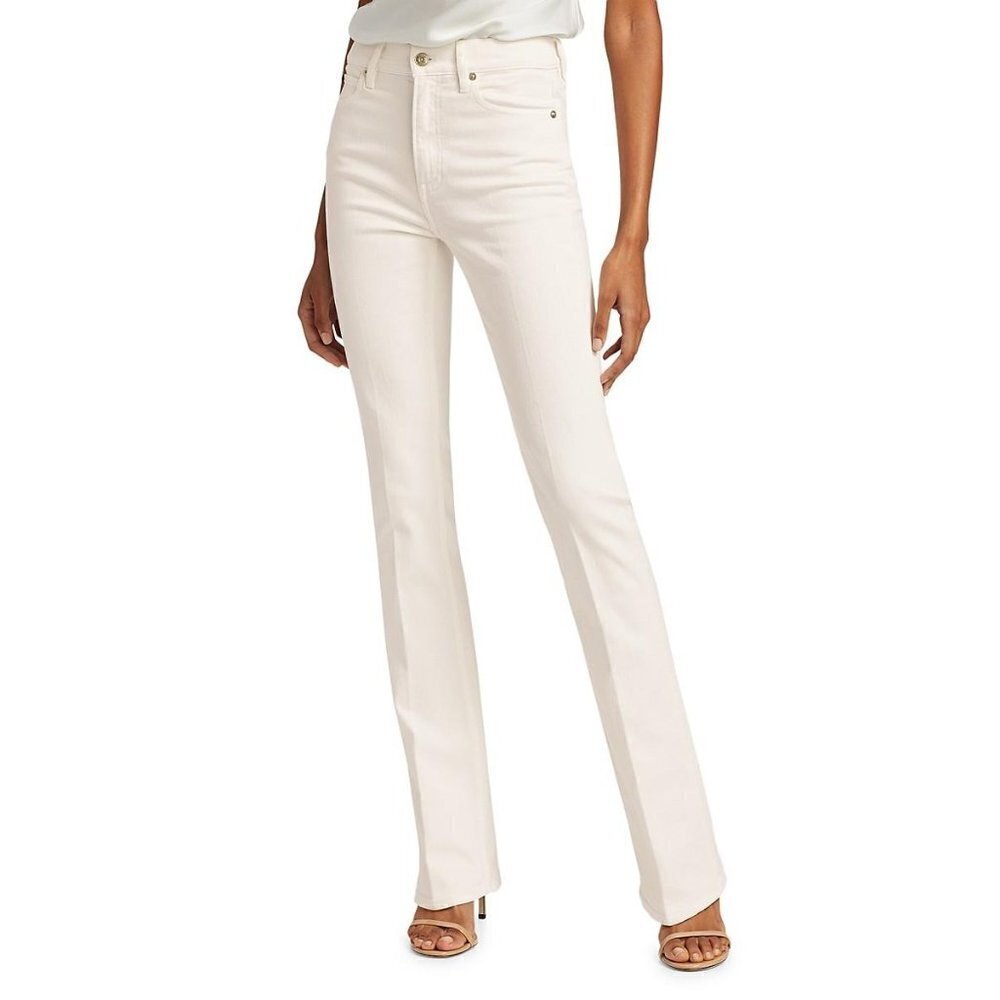 NWT Ralph Lauren High Waisted Bootcut Jeans in Pearl Gold 16‎